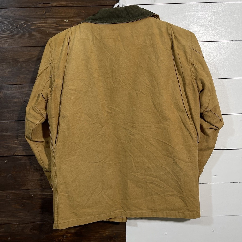 Vintage 80s LL Bean Womens Large Oversized‎ Jacket Canvas Plaid Chore Jacket - Picture 4 of 12